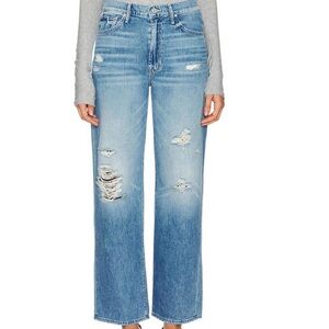 MOTHER Lil Dodger Sneak
Distressed Tomorrow Always Knows Denim
(missing button)